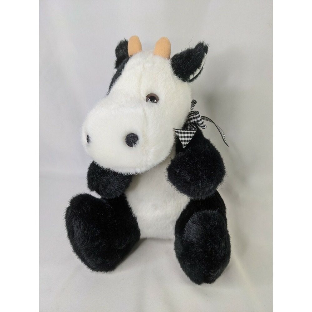 Concord Black White Cow Plush 10 Inch 1994 Stuffed Animal Toy
